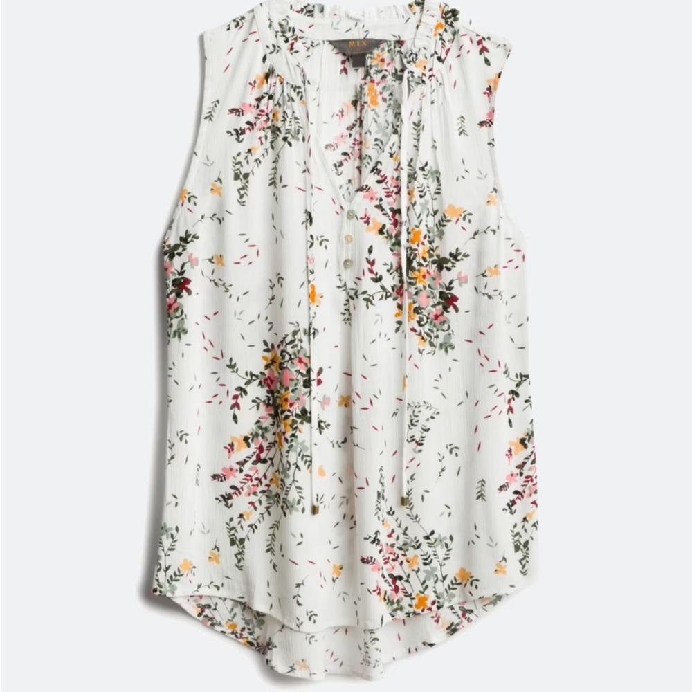Market & Spruce Ava tie neck sleeveless blouse